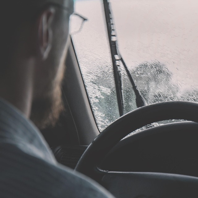 cracked windshield closeup